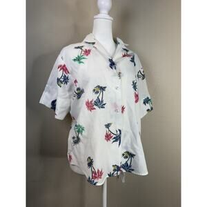 Sears Coastal Grandma Hawaiian Shirt Button 10‎